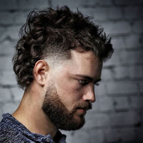 curly mullet fade haircut|mullet fade haircut men.